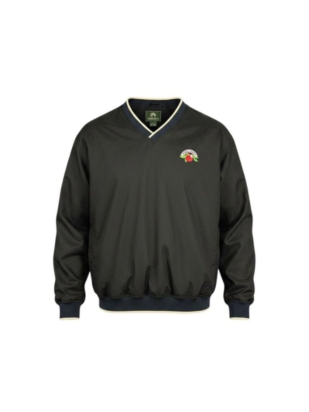 Weatherproof Black V-Neck Apple & Eve Embroidery Pullover Mens Large